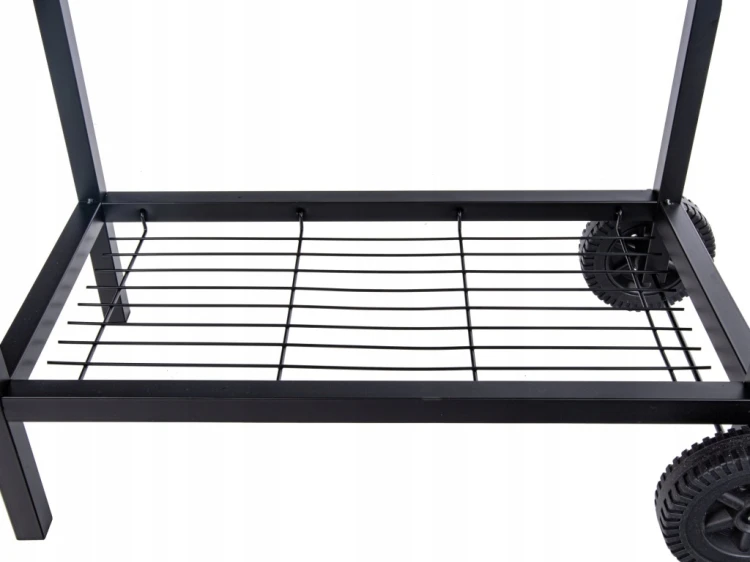 GRILL WĘGLOWY OGRODOWY BECZKA Z POKRYWĄ POPIELNIK TERMOMETR 71 X 35 CM