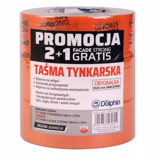Zestaw Taśm Tynkarskich BLUE DOLPHIN 2x 48x50m + 1x FASADOWA STRONG 44m UV