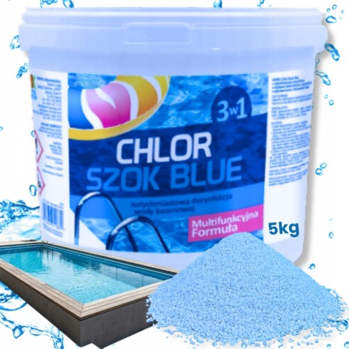 CHLOR SZOK BLUE DO BASENU JACUZZI BASEN GAMIX GRANULAT 5KG CHEMIA BASENOWA
