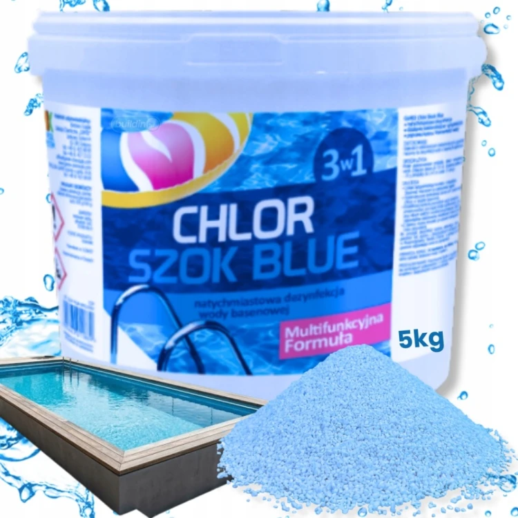 CHLOR SZOK BLUE DO BASENU JACUZZI BASEN GAMIX GRANULAT 5KG CHEMIA BASENOWA