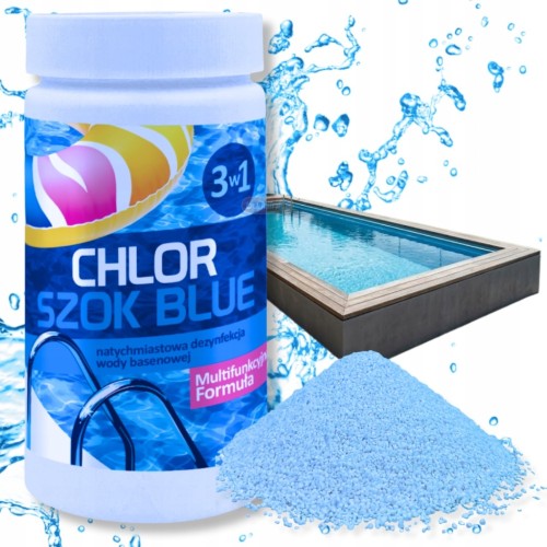 CHLOR SZOK BLUE DO BASENU JACUZZI BASEN GAMIX GRANULAT 1KG CHEMIA BASENOWA