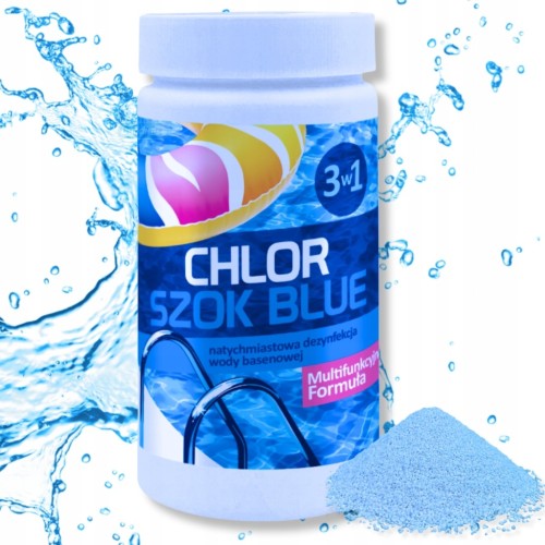 CHLOR SZOK BLUE DO BASENU JACUZZI BASEN GAMIX GRANULAT 1KG CHEMIA BASENOWA