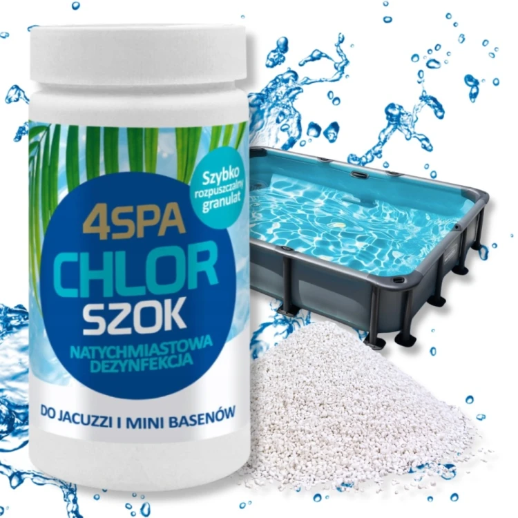 4SPA CHLOR SZOK DO JACUZZI BASENU SPA GAMIX GRANULAT 1KG CHEMIA BASENOWA