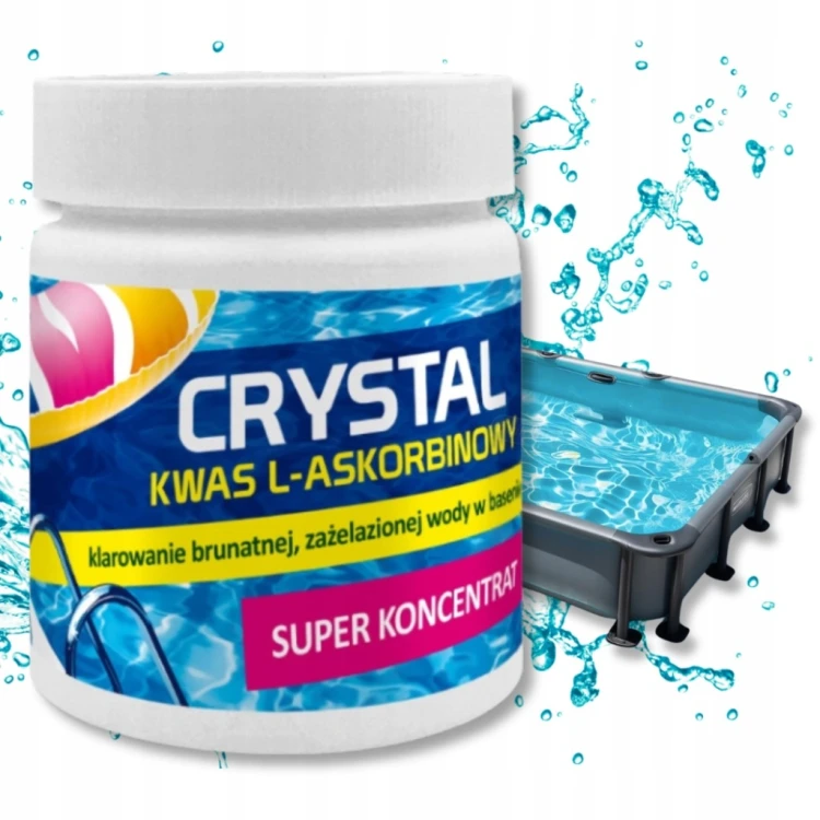 KWAS L-ASKORBINOWY CHEMIA DO BASENU GAMIX CRYSTAL 250G ANTY BRUNATNA WODA