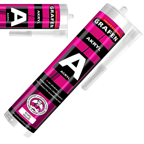 AKRYL BIAŁY 300ML USZCZELNIACZ AKRYLOWY BUDOWLANY GRAFEN PROFESSIONAL