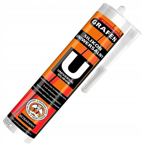 SILIKON UNIWERSALNY GRAFEN 280ML BEZBARWNY WEWNĘTRZNY ZEWNĘTRZNY