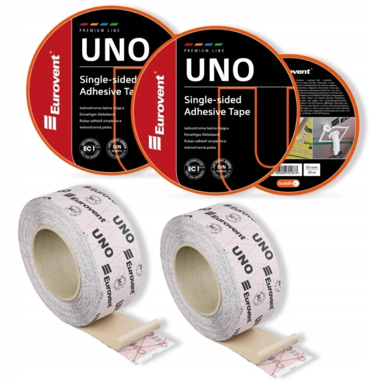 ZESTAW 2X Taśma do folii paroizolacyjnych membran Eurovent Uno 50 mm x 25 m