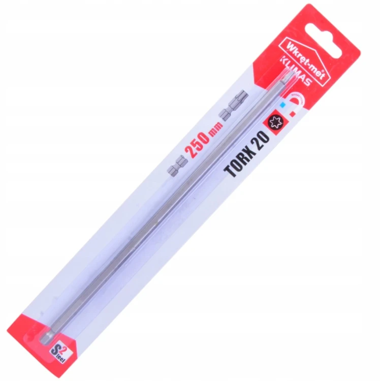 Bit przedłużany KLIMAS Końcówka TX-20 S2-250 T20x250 mm