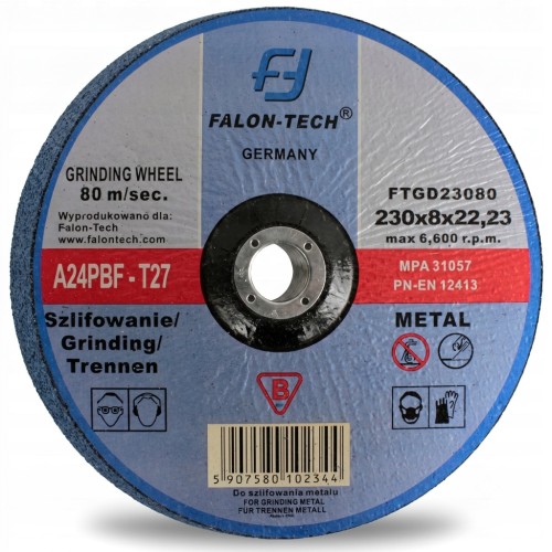 Tarcza do szlifowania metalu Falon-Tech FTGD23080 230x8mm