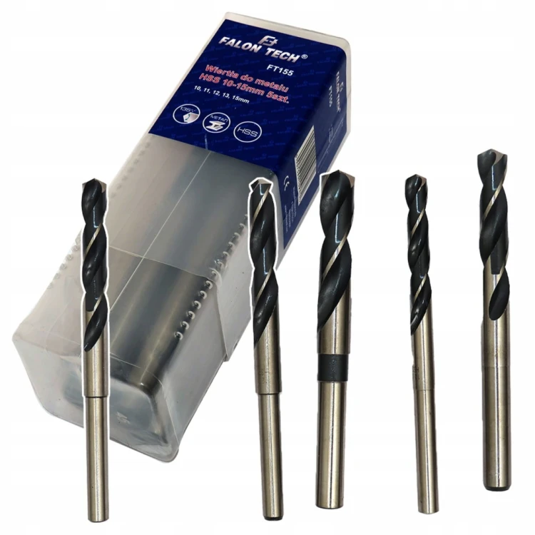 ZESTAW WIERTEŁ DO METALU STALI WIERTŁO HSS 5 WIERTEŁ - 10 11 12 13 15mm