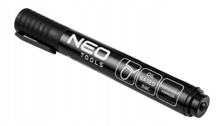 NEO Marker budowlany czarny 4szt. permanentny olejowy końcówka 4,5mm 13-858