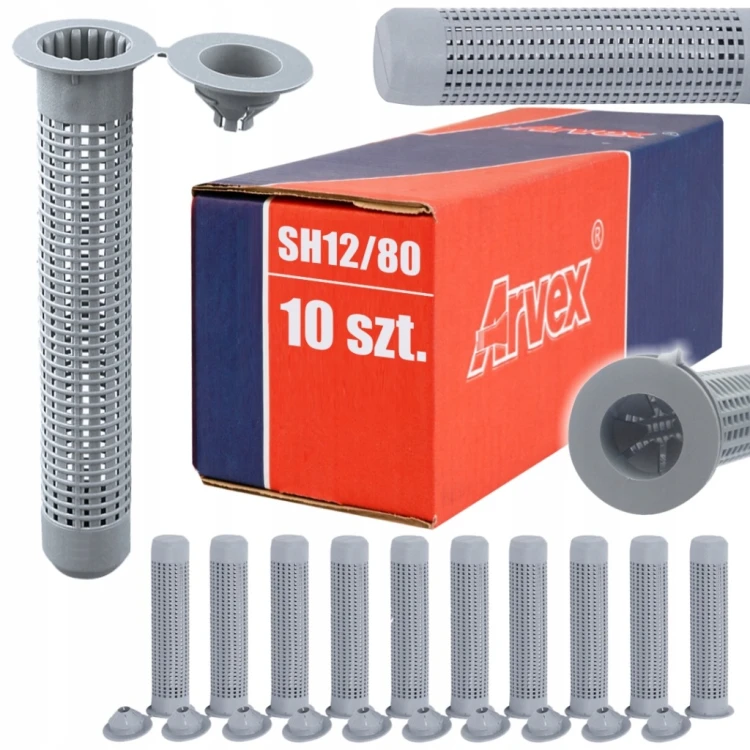 ARVEX Plastikowa tuleja siatkowa do kotwy chemicznej SH 12/80 10szt.