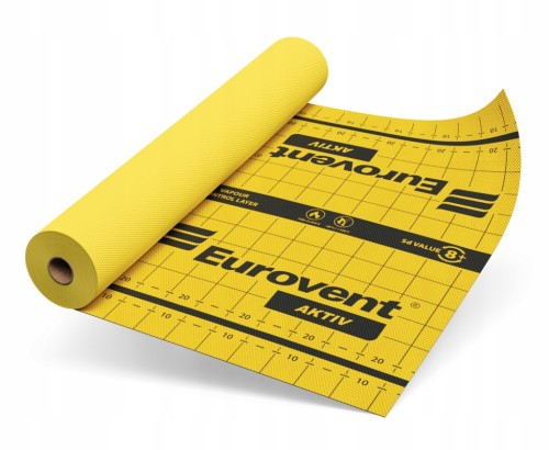 MEMBRANA PAROIZOLACYJNA AKTYWNA EUROVENT AKTIV 75m2 1,5x50m FOLIA DACH