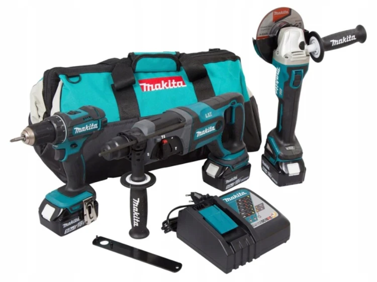 MAKITA DLX3078TX1 ZESTAW 18V SZLIFIERKA MŁOTOWIERTARKA WKRĘTARKA 3x5Ah
