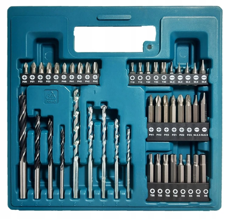 MAKITA B-49373 ZESTAW WIERTEŁ I BITÓW 75 SZT WALIZKA DO METALU DREWNA MURU