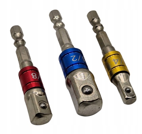 ADAPTERY DO NASADEK DO WKRĘTARKI HEX 1/4 3/8 1/2 ZESTAW 3 SZT. FT1303
