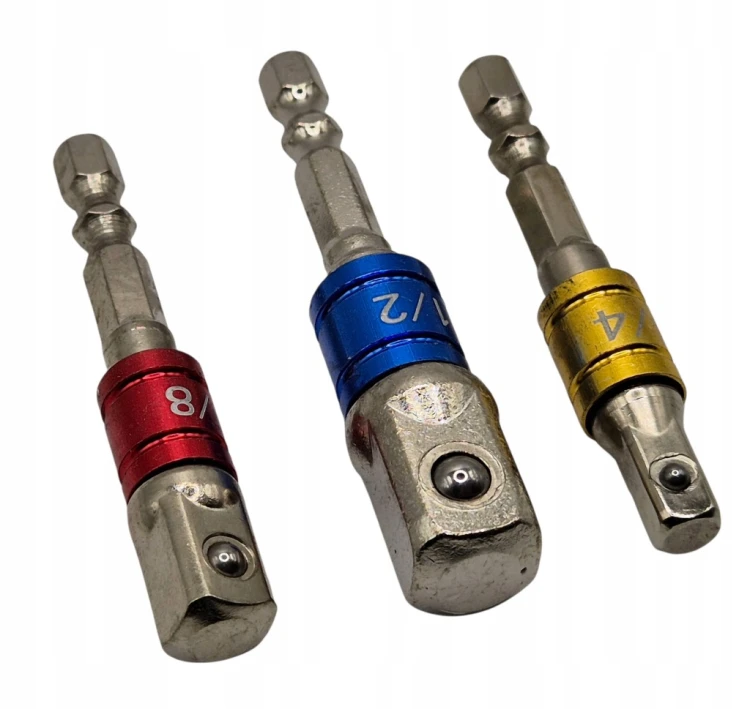 ADAPTERY DO NASADEK DO WKRĘTARKI HEX 1/4 3/8 1/2 ZESTAW 3 SZT. FT1303