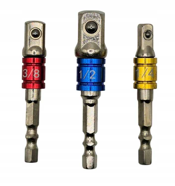 ADAPTERY DO NASADEK DO WKRĘTARKI HEX 1/4 3/8 1/2 ZESTAW 3 SZT. FT1303