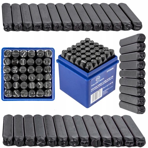 ZNACZNIKI NUMERATORY STEMPLE WYBIJAKI ALFABET LITERY CYFRY 36el 6mm FT3606