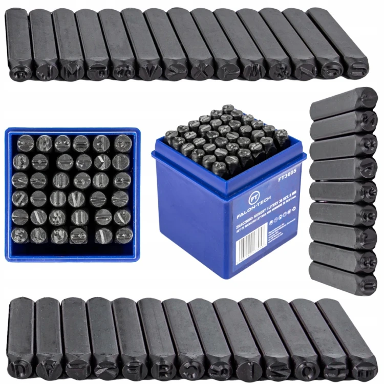 ZNACZNIKI NUMERATORY STEMPLE WYBIJAKI ALFABET LITERY CYFRY 36el 5mm FT3605